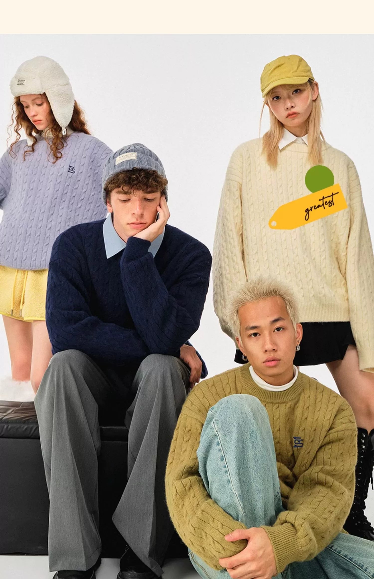MATCHA STORY Vintage Twist Loose Sweater