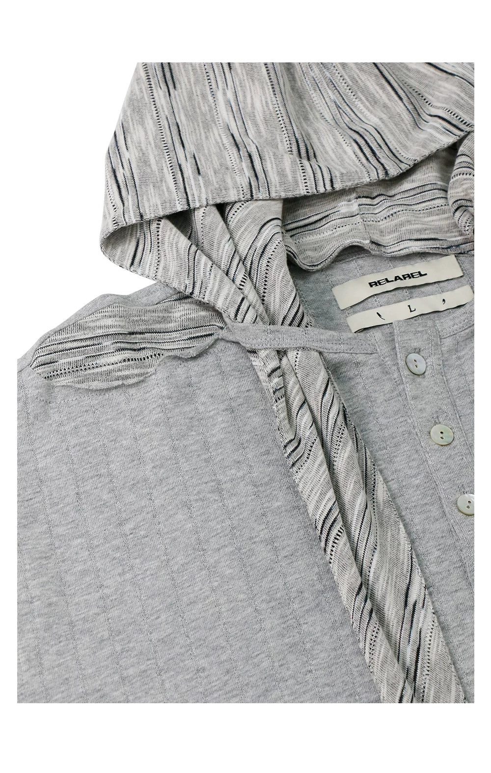 RELABEL Removable Hood Dark Knitted Tee