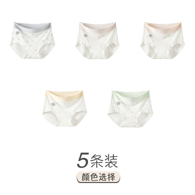 Urban Butterfly Seamless Small Floral Contrasting Color Medium and High Waist Briefs