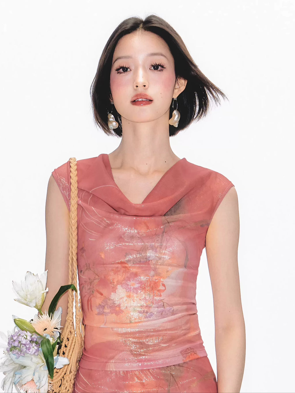 YEDM Swinging Neck Sleeveless Cheongsam Fishtail Dress