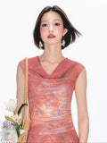YEDM Swinging Neck Sleeveless Cheongsam Fishtail Dress
