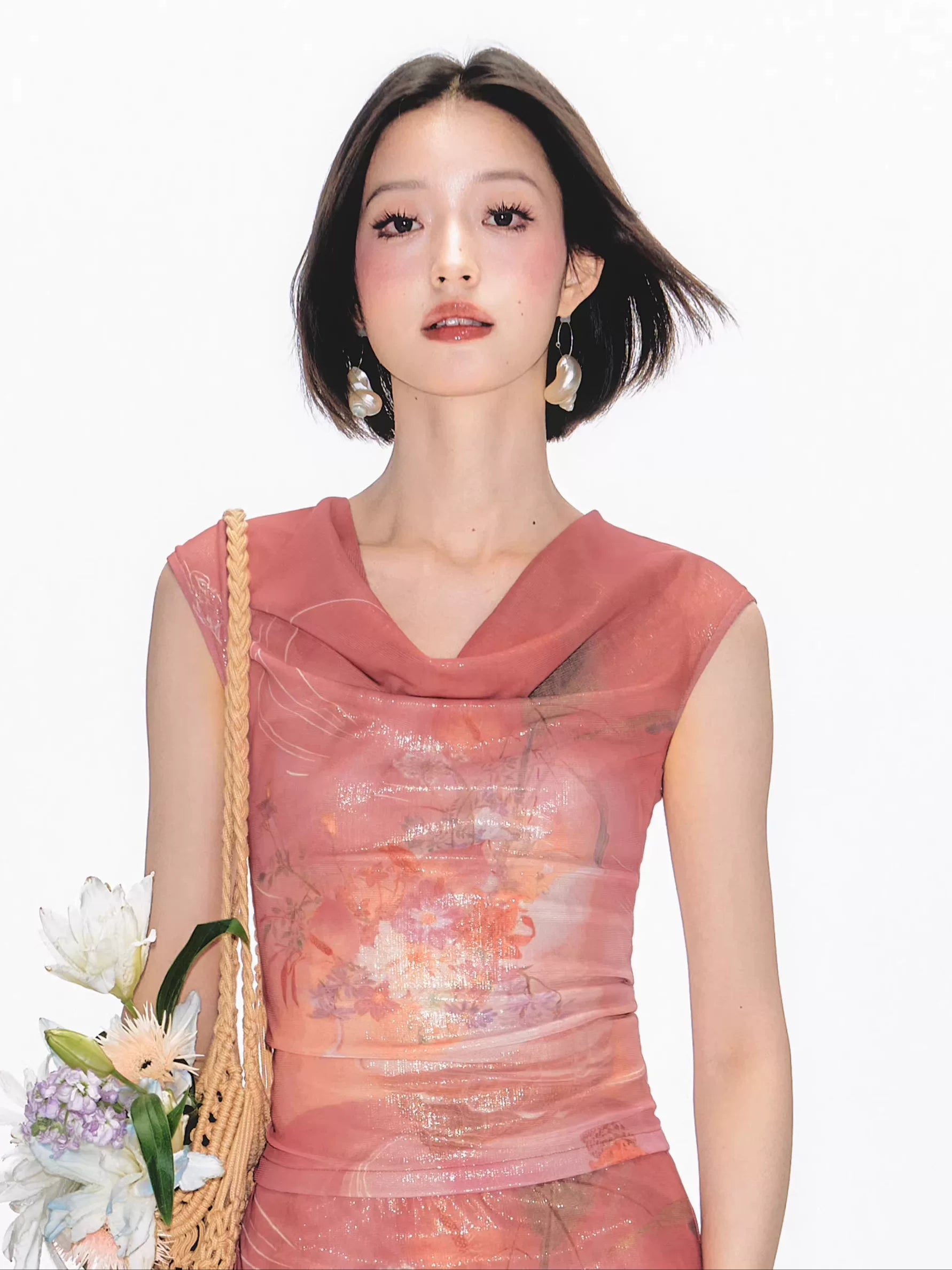 YEDM Swinging Neck Sleeveless Cheongsam Fishtail Dress