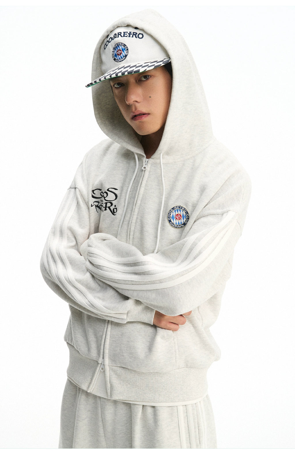 CoosRetro Casual Versatile Striped Cardigan Hooded Sweater