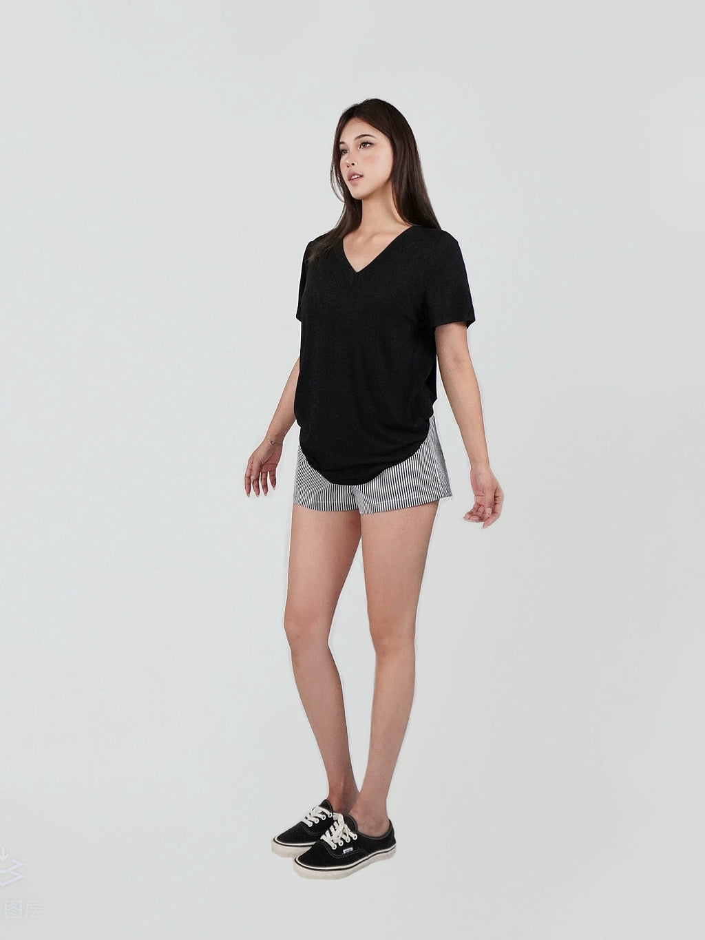 Jim Kennet Low-rise Striped Straight Casual Shorts