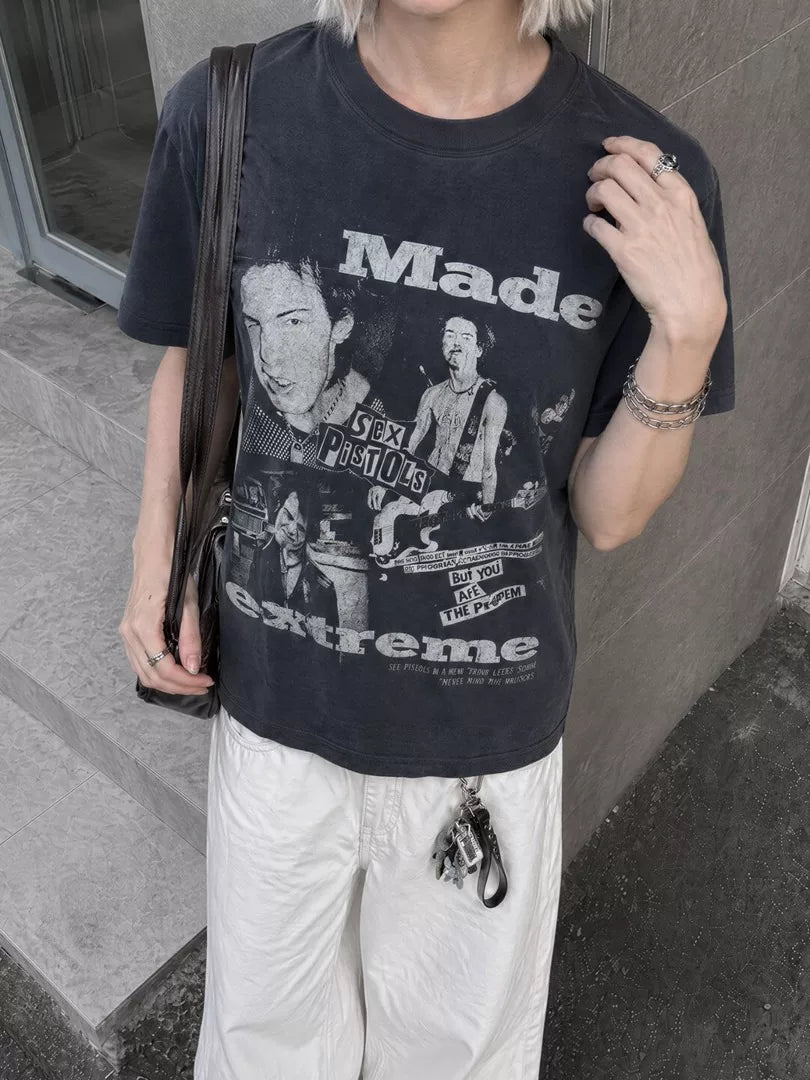 EME Band Print Loose Casual Tee