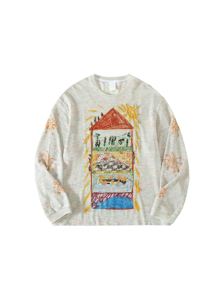 CONP Lead Graffiti Sun House Loose Long Sleeves
