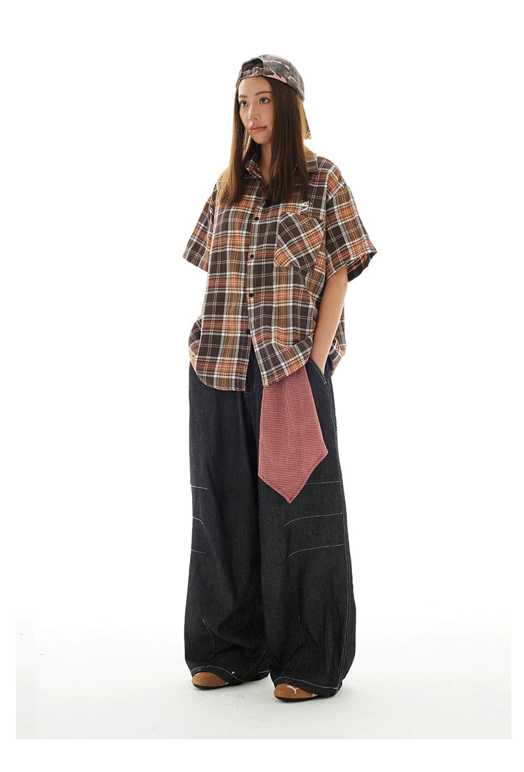 US Vintage Loose Hip Hop Drawstring Trousers