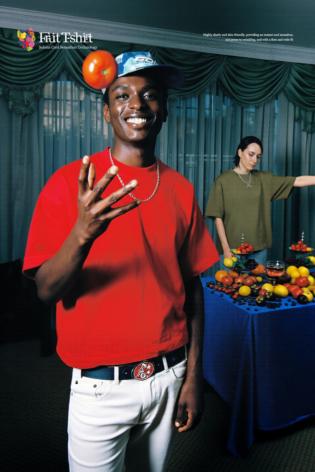 Inflation Fruit Stretch Solid Color T-Shirt Short Sleeve