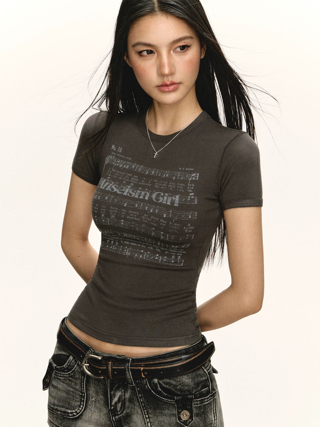 Ariseism Slim Round Neck Versatile Tee