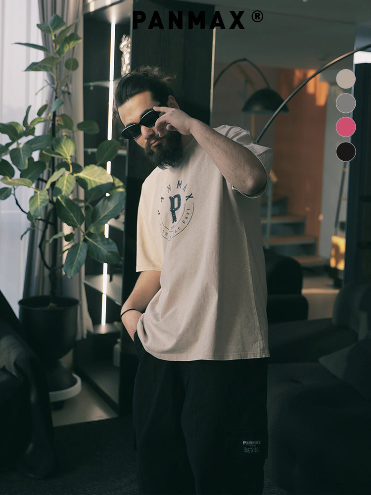 PANMAX Letter Print Versatile Loose Tee