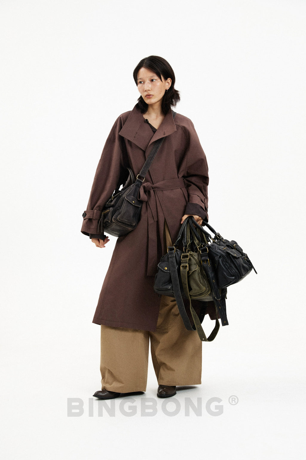 BINGBONG Retro Commuter Large Capacity Shoulder Messenger Bag