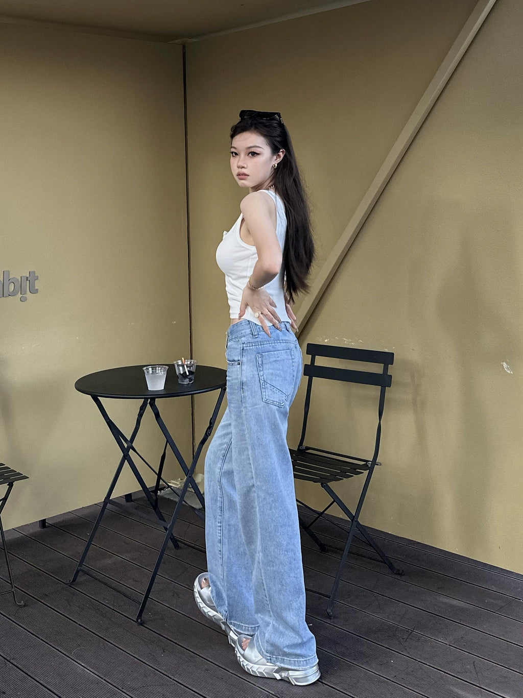Popchee Low Waist Wide Leg Versatile Jeans