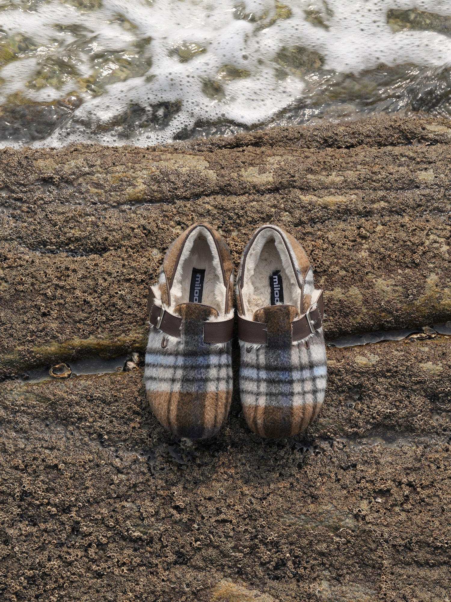 Milooey Retro Flat Leather Plush Shoes