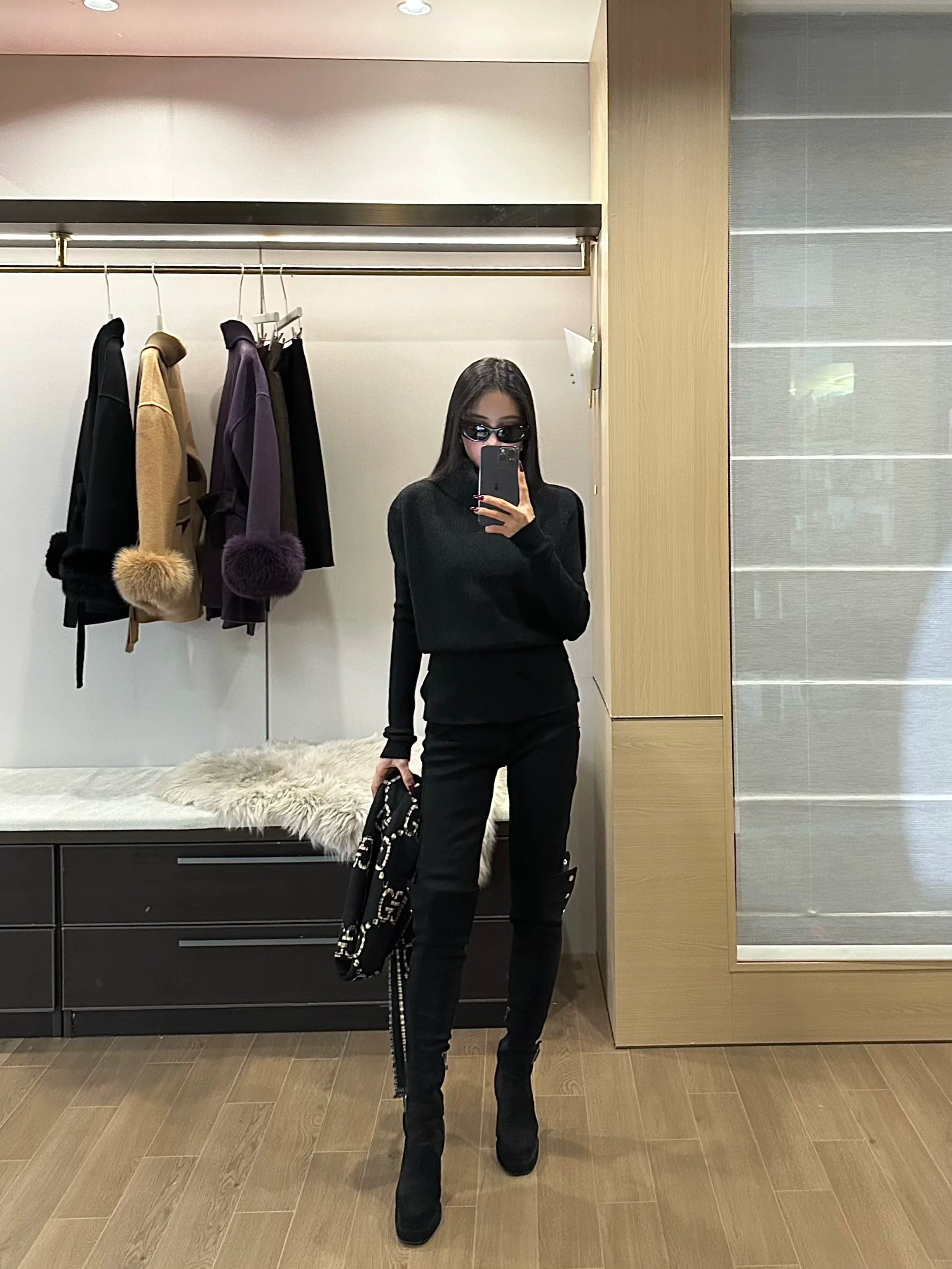 CHUYUQI Stacked Collar Vest Sweater Thin Two-piece Set