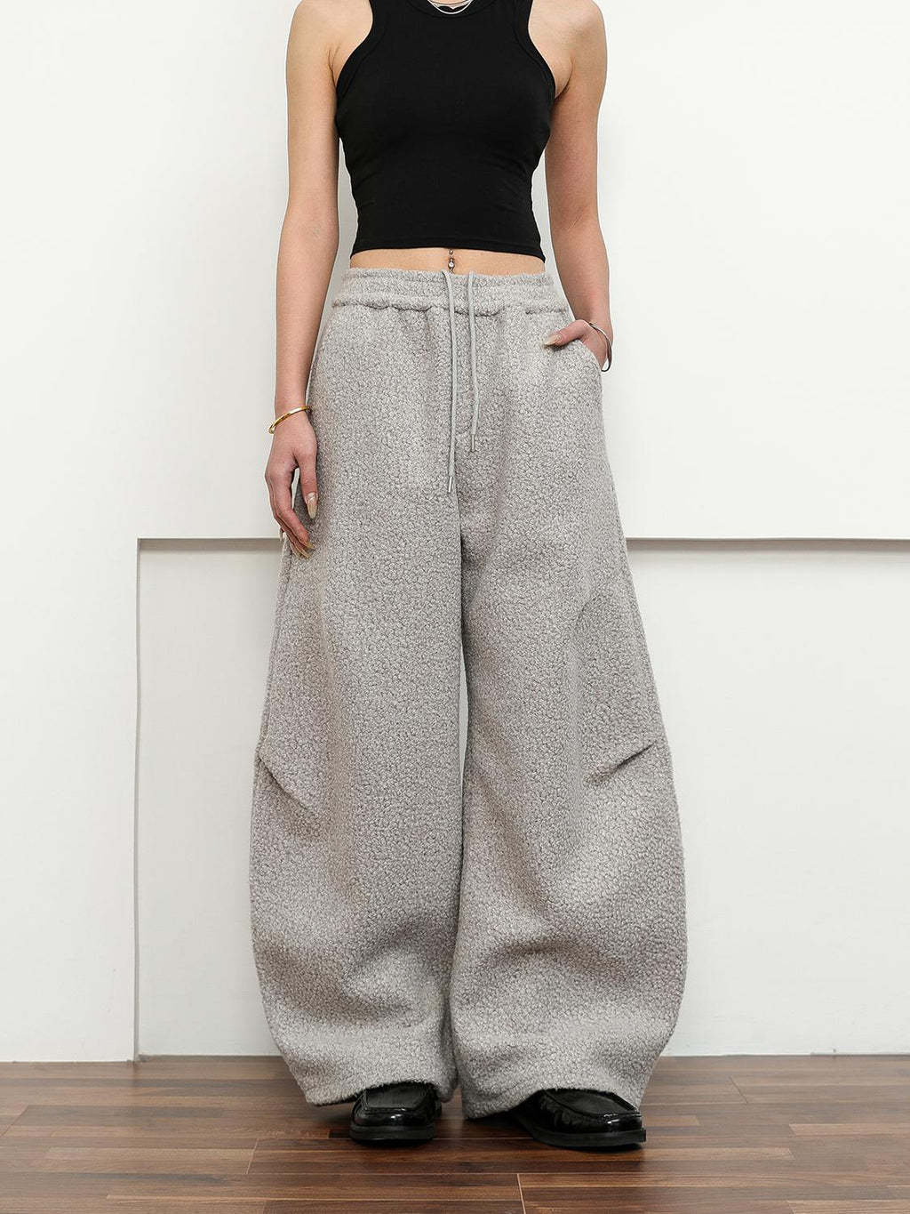 FLYOFF pleated Cozy cut wide-leg scimitar pants