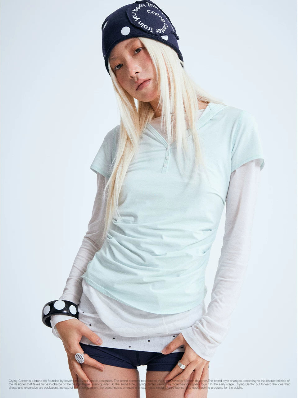 CryingCenter Hooded Tight Pleated Tee