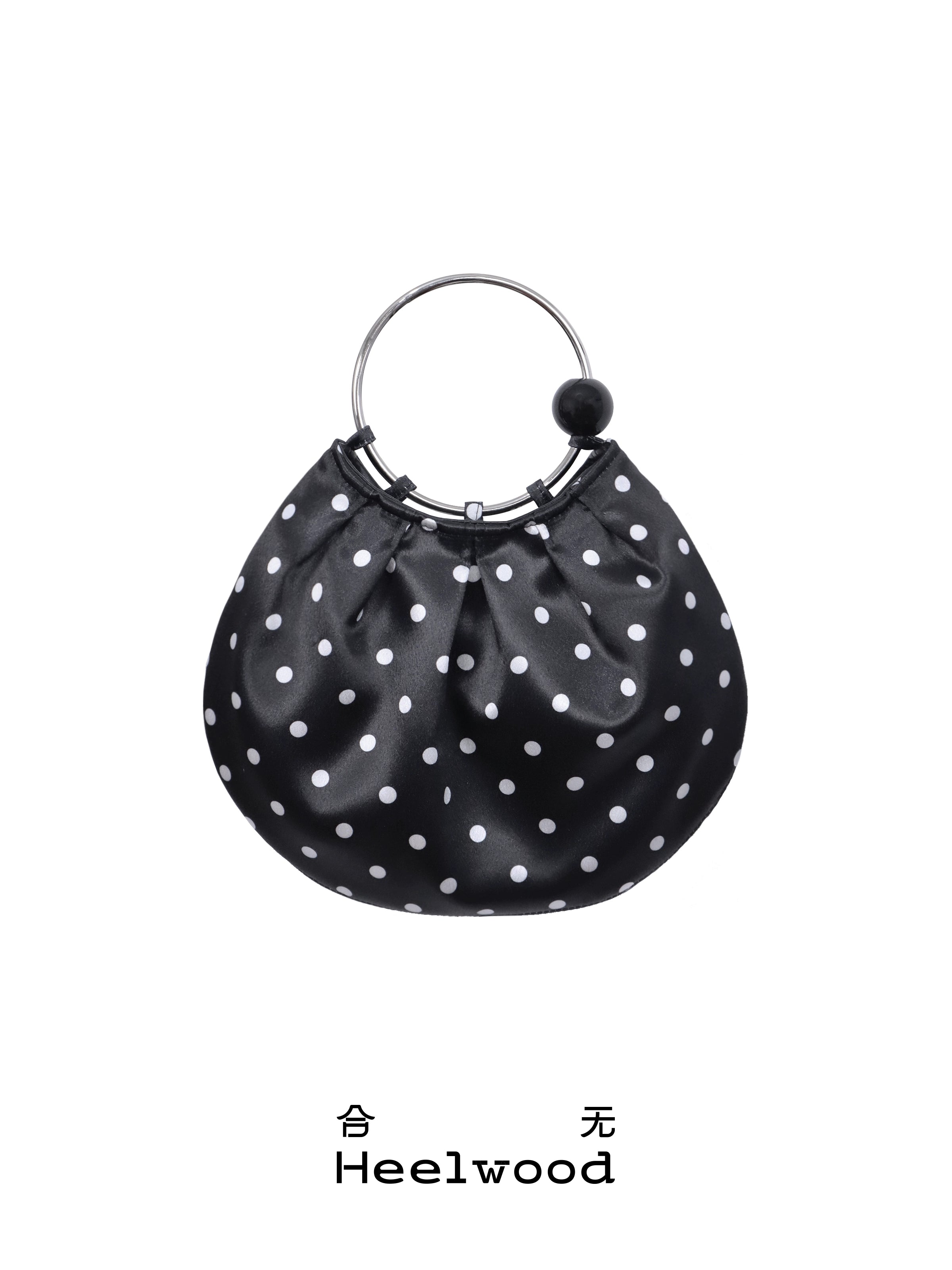 Heelwood Vintage Pleated Portable Polka Dot Shoulder Bag