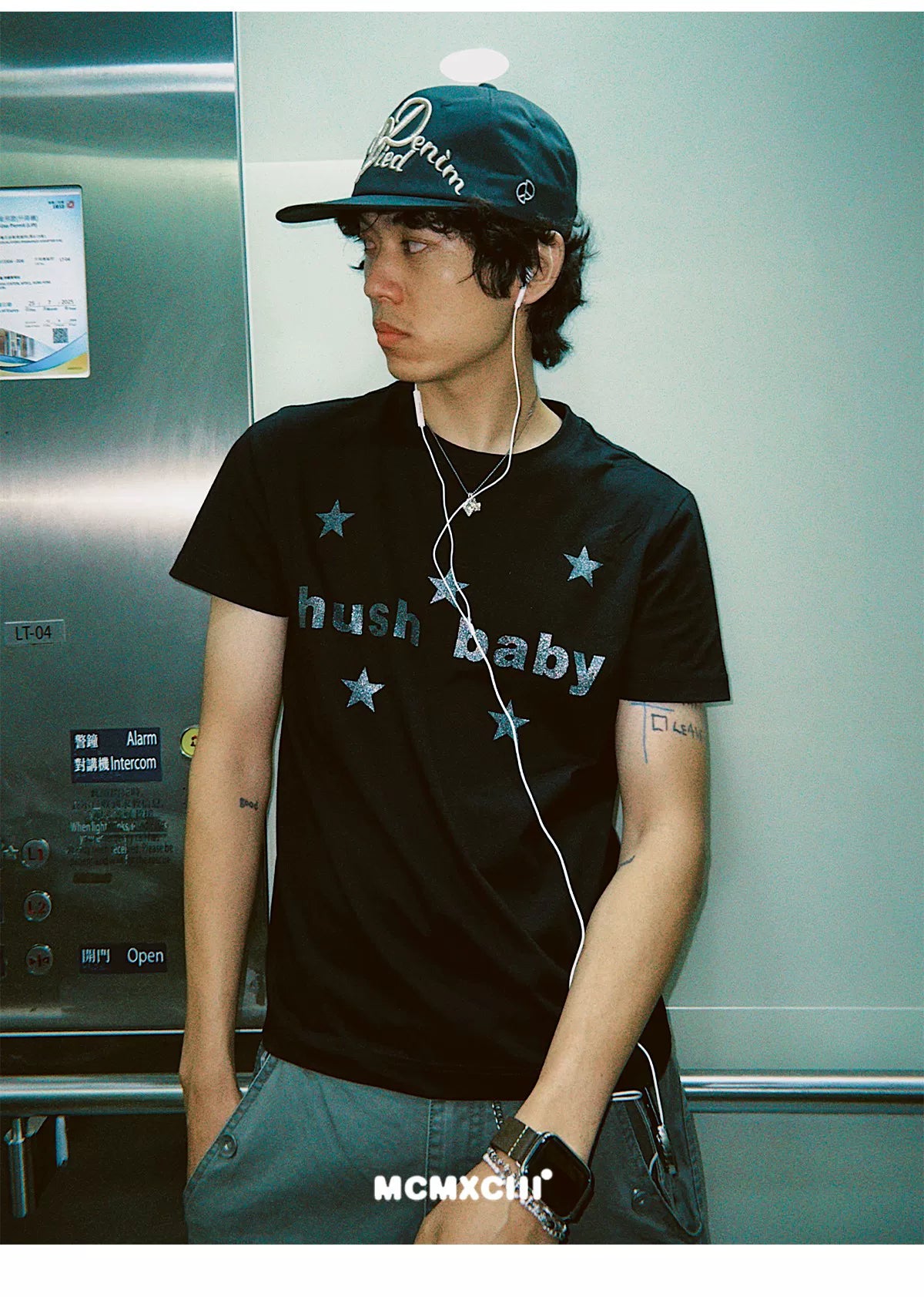 Mcmxciii Star Element Tagline Front Shoulder Tee