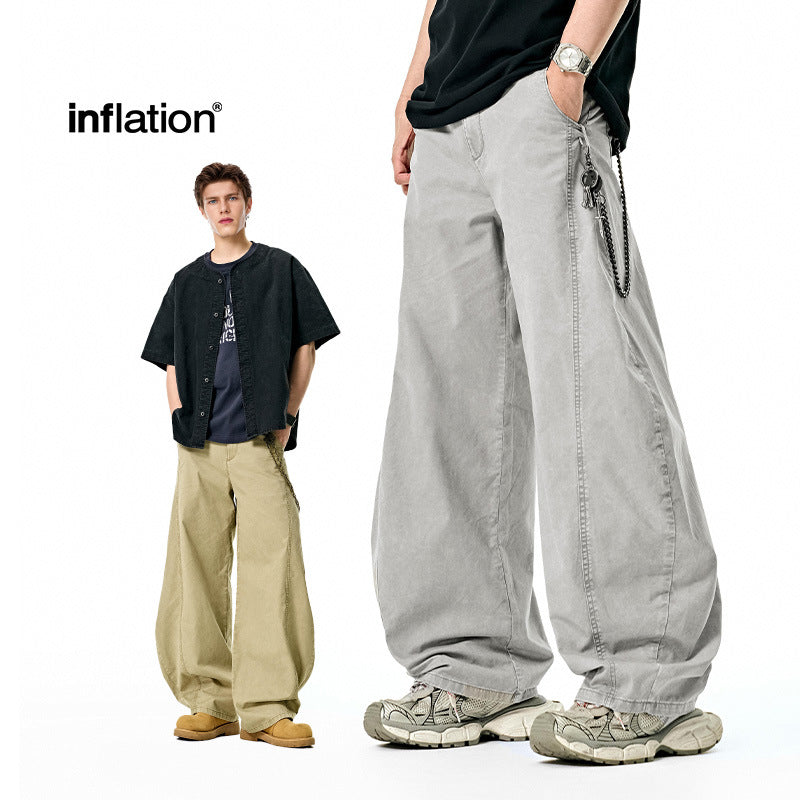 Inflation Wide Leg Casual Washing Tooling Scimitar Pants
