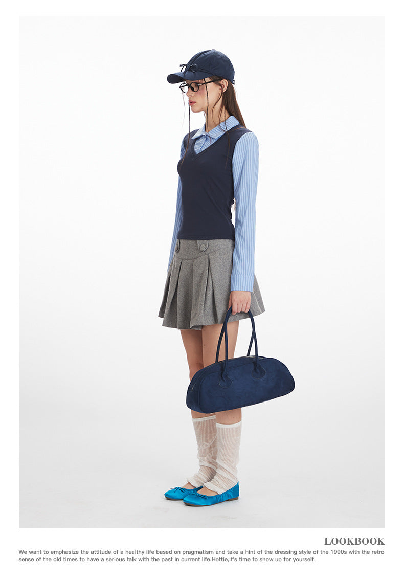 Nariele College Fake Two-piece Long Sleeve