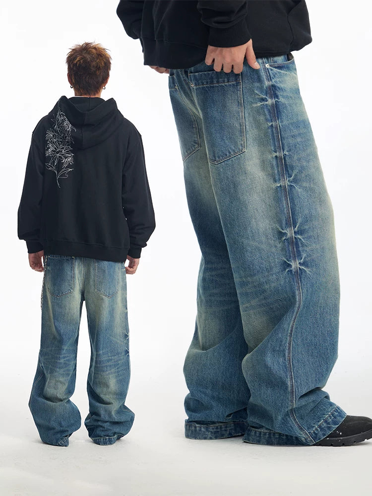 CoosRetro Old Straight Pull Casual Jeans