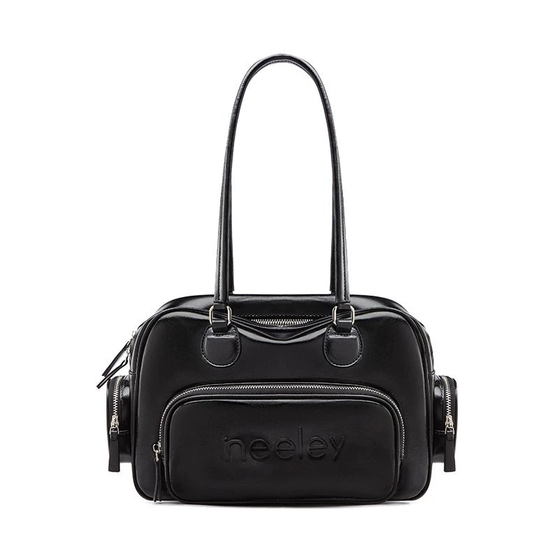 Neeley Large Capacity Vintage Textured Leather Underarm Bag