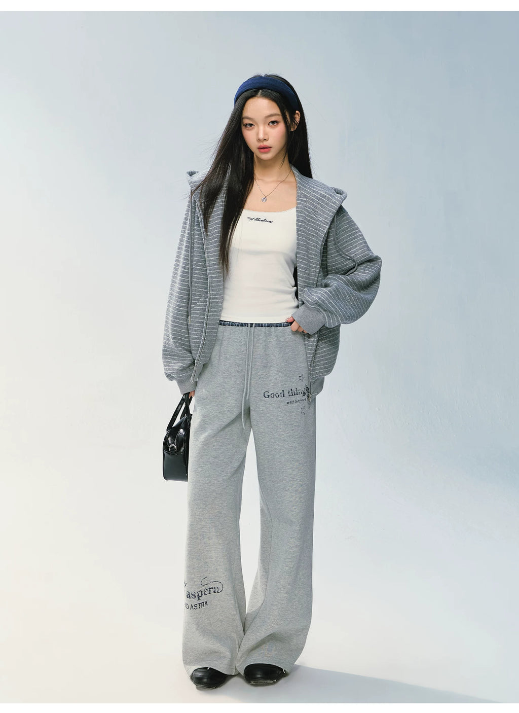 Ablueberry Lazy Wind Loose Straight Sweatpants
