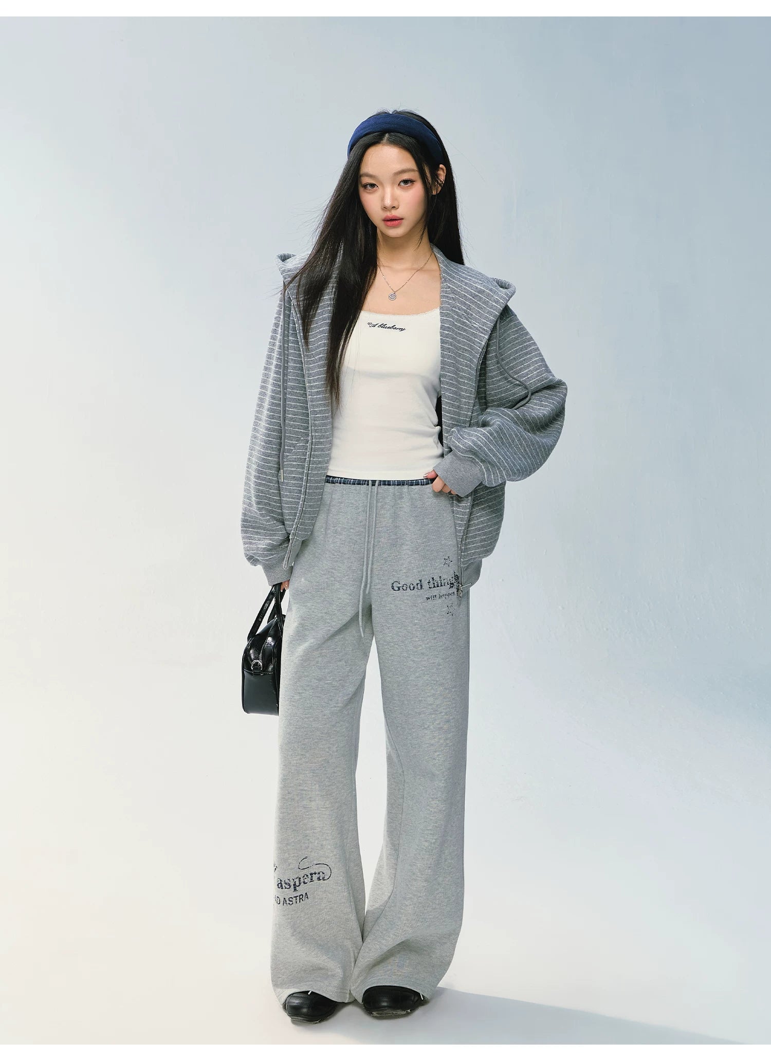 Ablueberry Lazy Wind Loose Straight Sweatpants