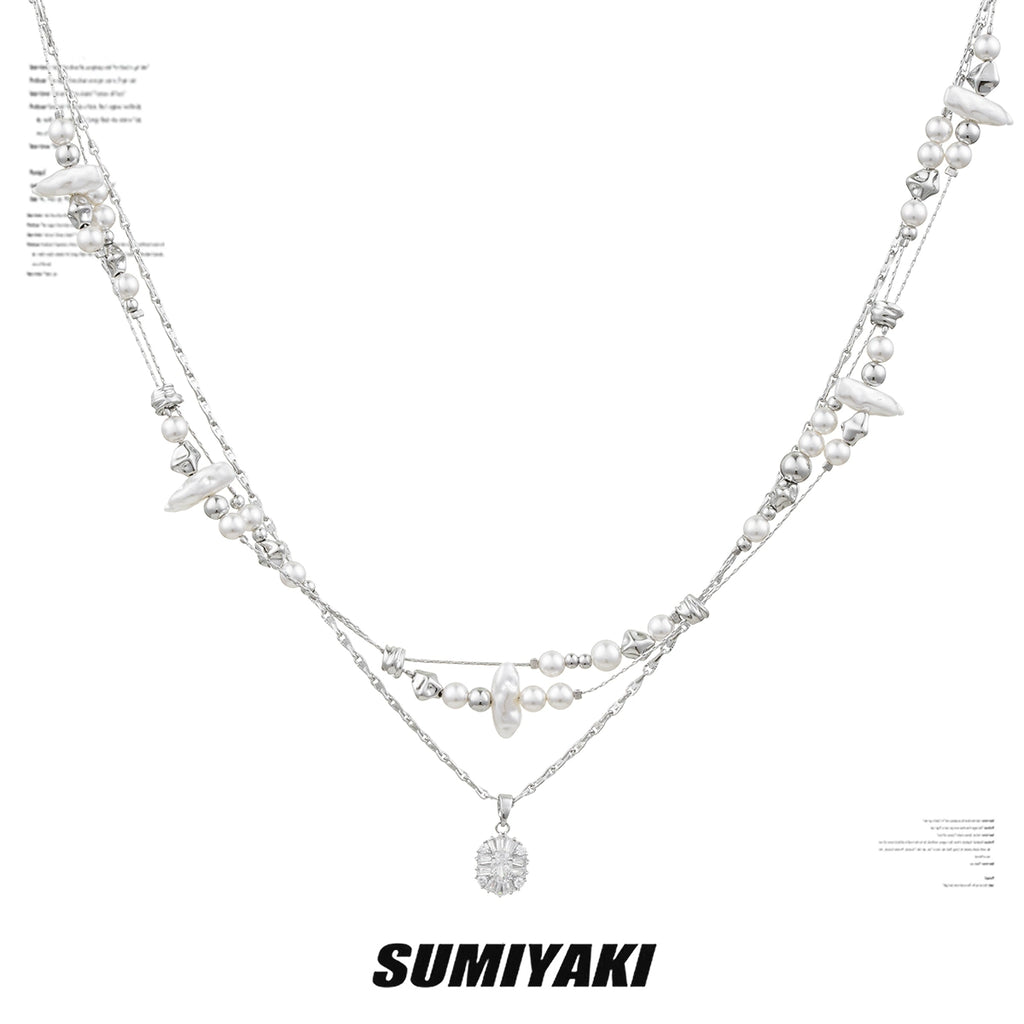 SUMIYAKI Broken Pearl Double Clavicle Chain
