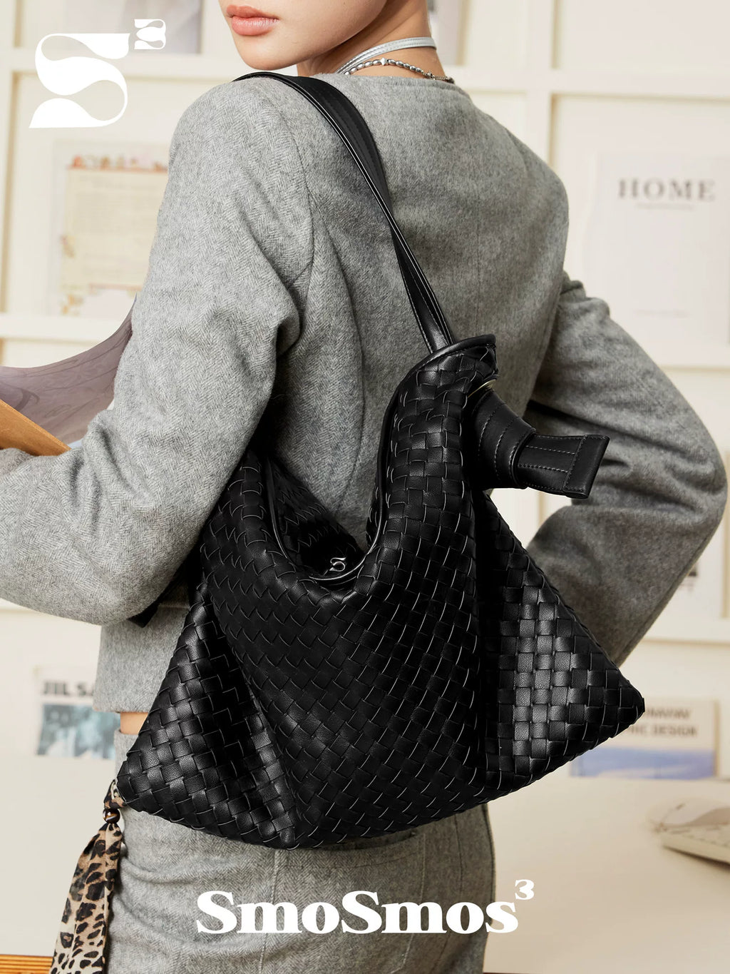 SmoSmos Vintage Woven Shoulder Underarm Bag