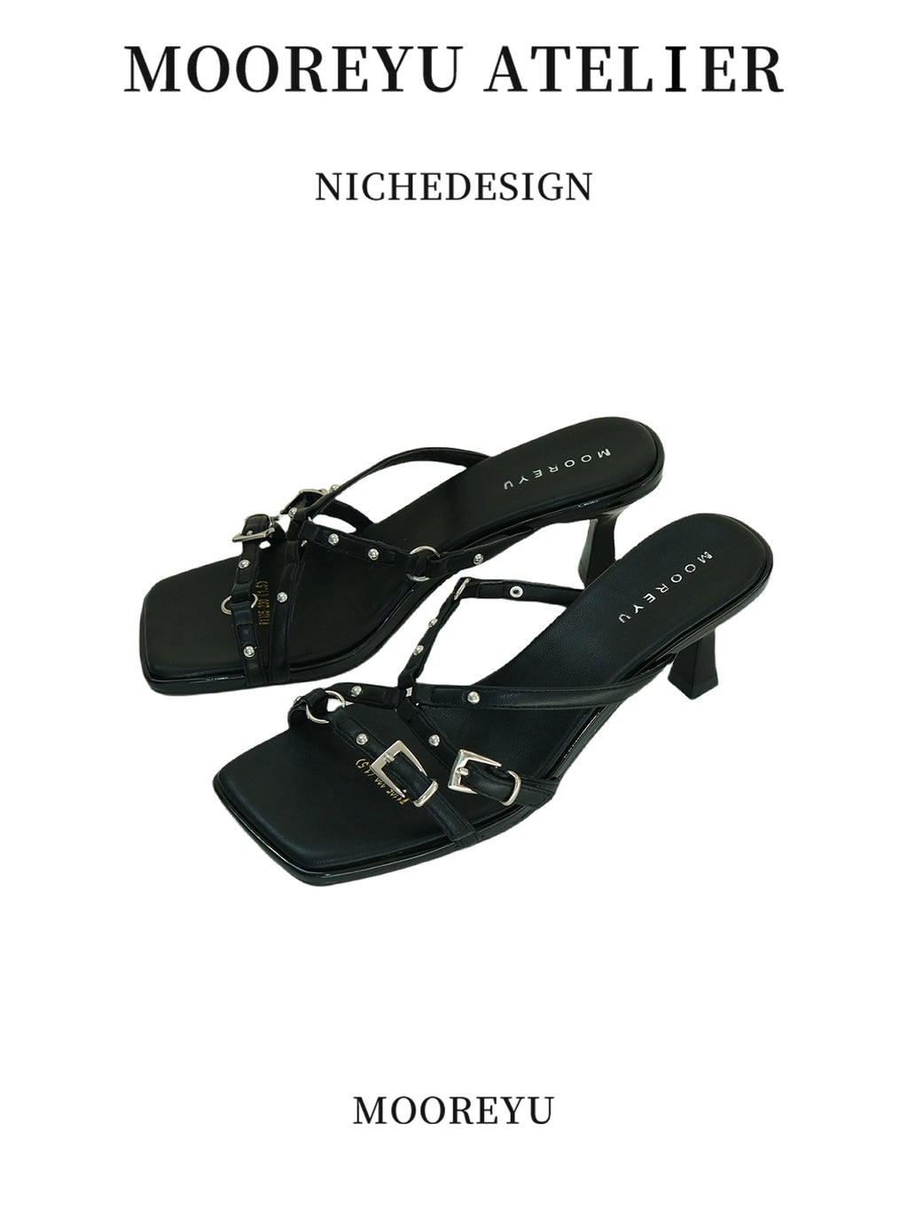 Mooreyu Open-toed Evening Breeze with Thin Heels and Cool Slippers