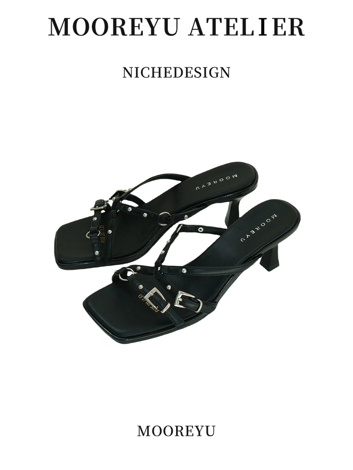 Mooreyu Open-toed Evening Breeze with Thin Heels and Cool Slippers