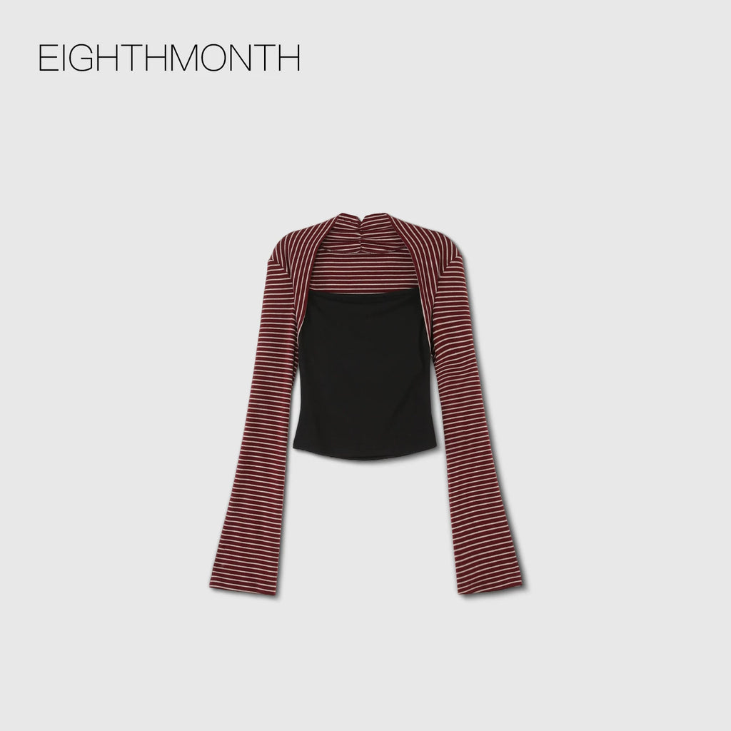 EIGHTHMONTH Versatile Striped Vest Long Sleeve