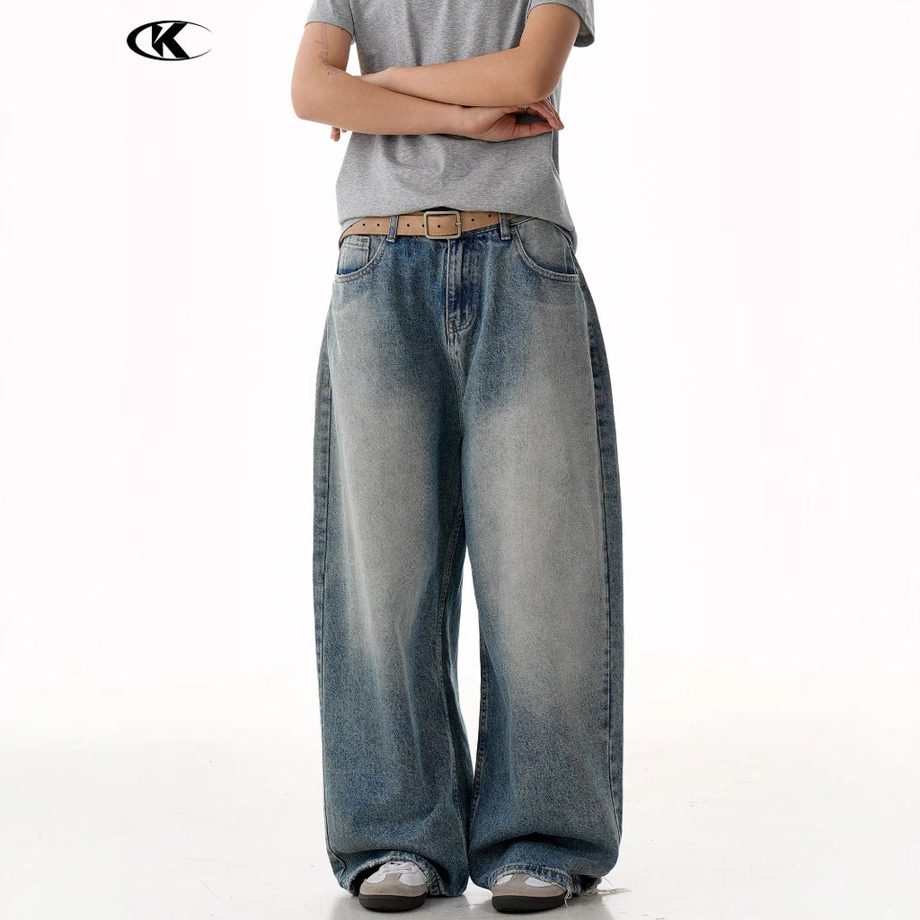 11KN Straight and Thin Three-dimensional Loose Jeans