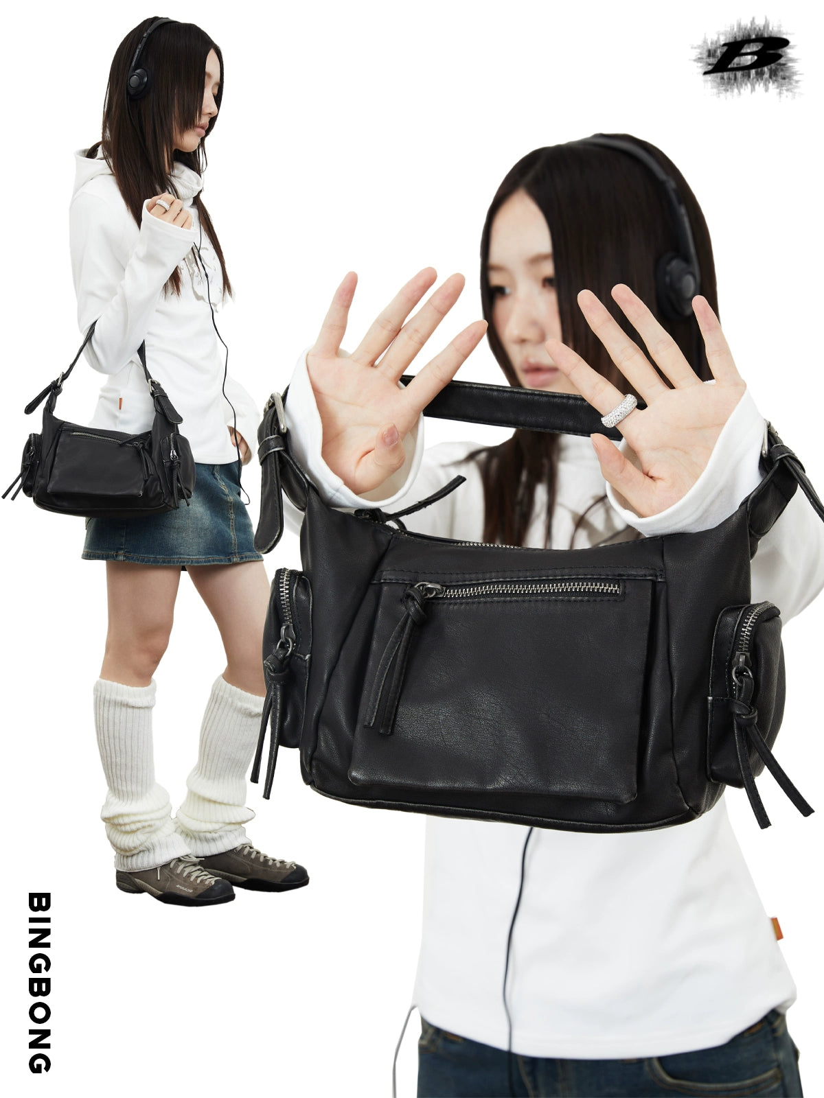 BINGBONG Soft Leather Recreational Locomotive Babes Do Old Armpit Bag