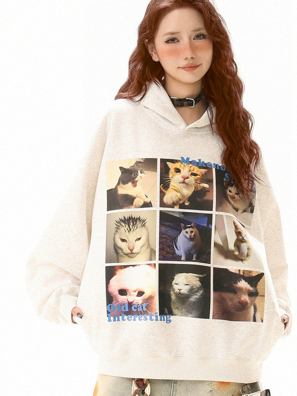 Kenvibe Vintage Cartoon Print Hooded Sweater