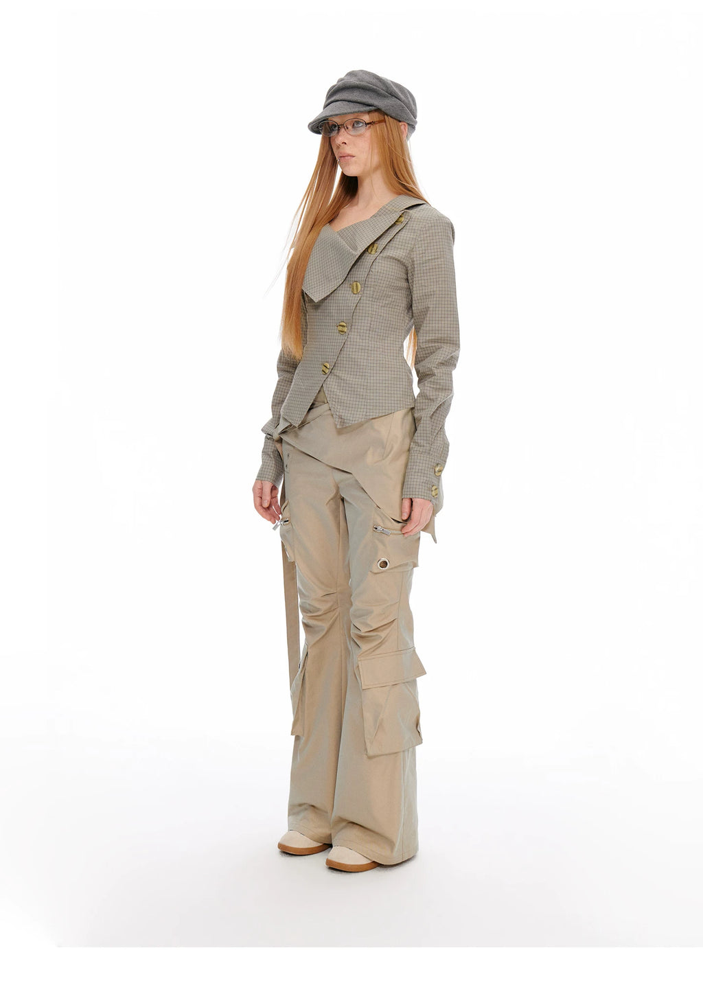 JIKOO Lapel Slim-fit Irregular Shirt
