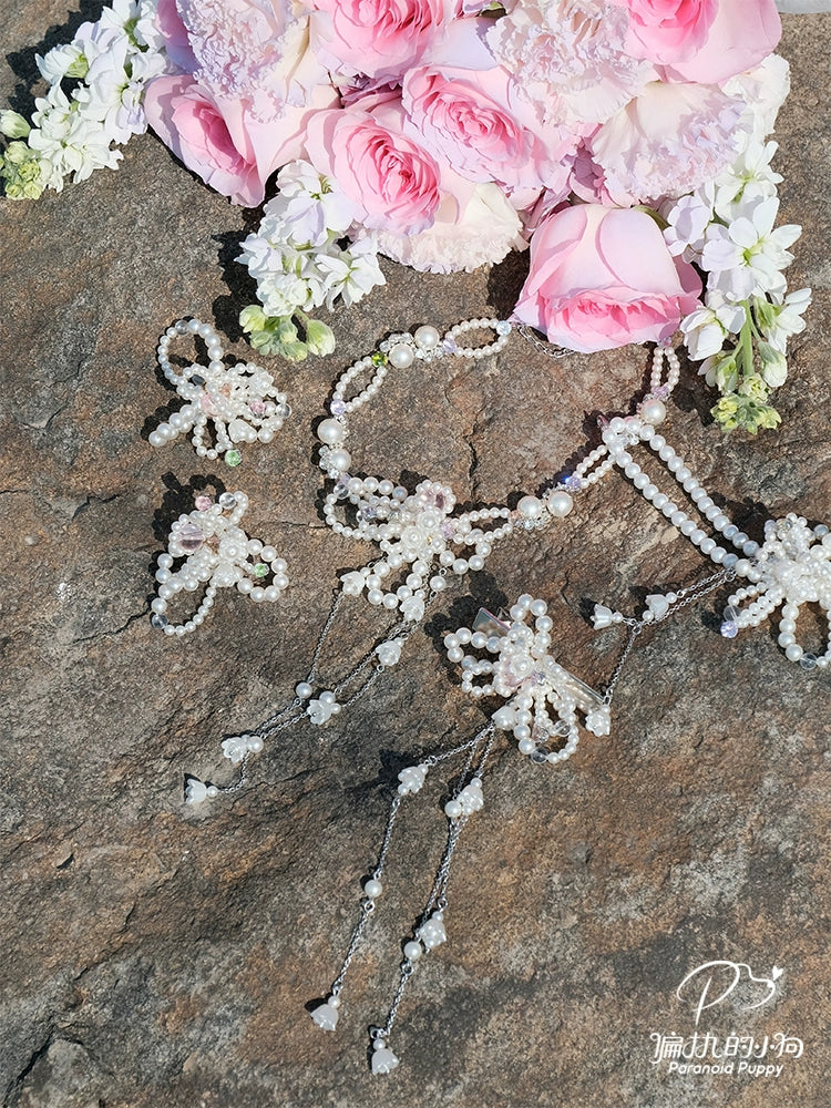 ParanoidP Pearl Flower Macaron Earrings