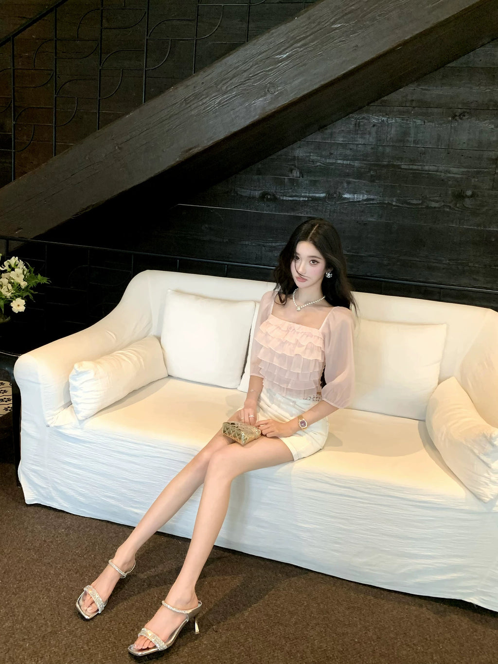 Barb Chill A Pleated Chiffon Top
