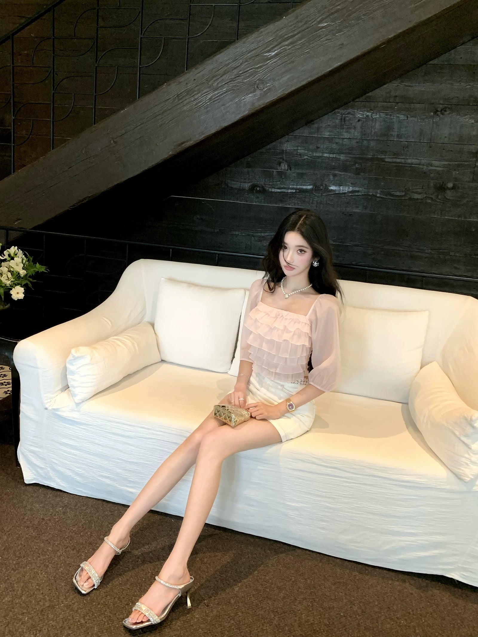 Barb Chill A Pleated Chiffon Top
