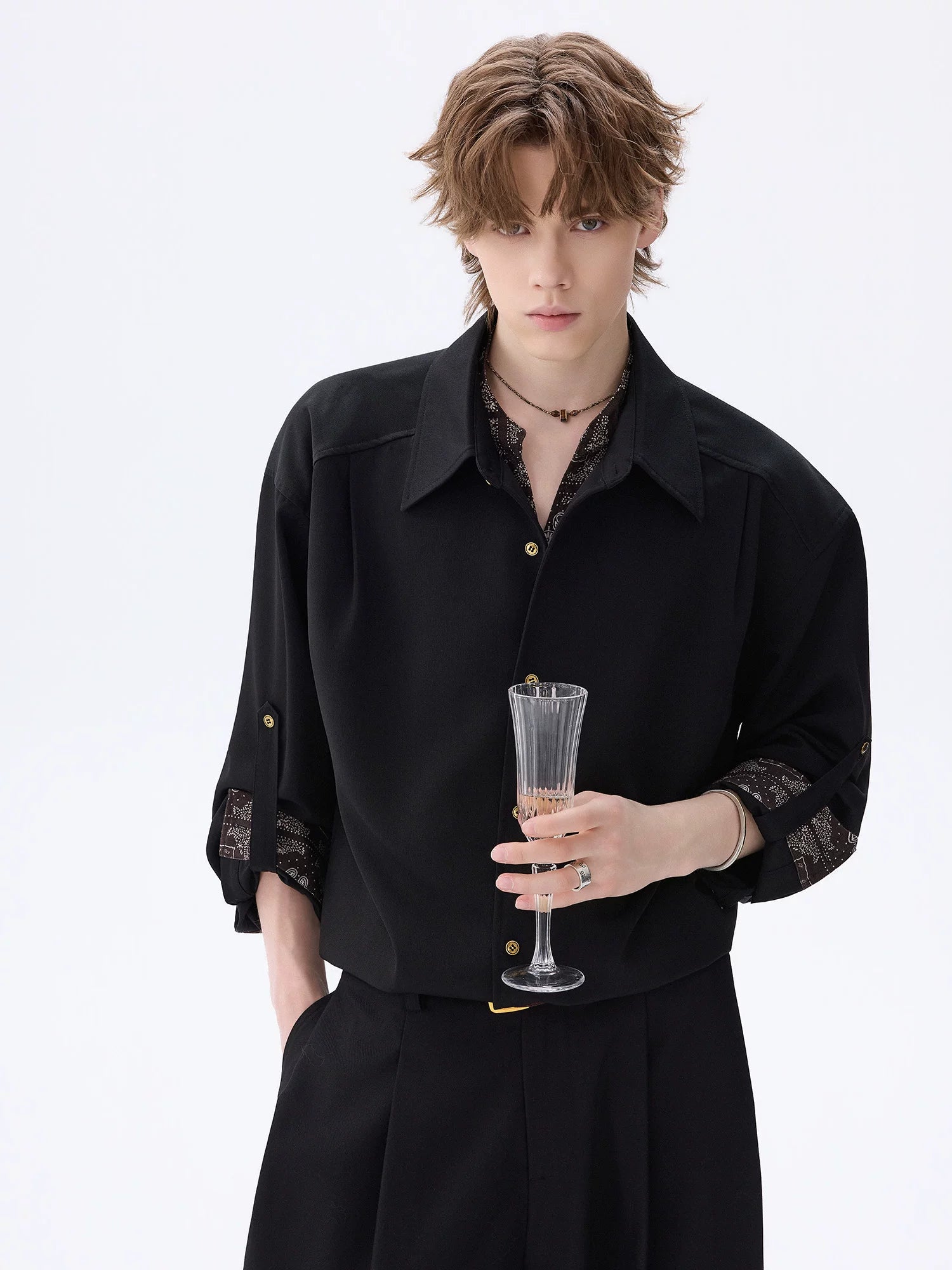 CHOR Vintage Cashew Print Long Sleeve Shirt
