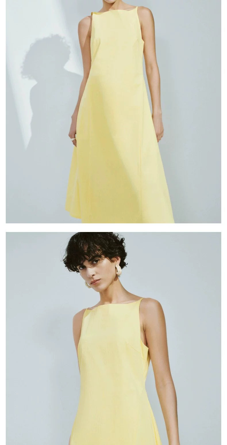 URBAN REVIVO Temperament Back Zipper Waist Sleeveless Dress