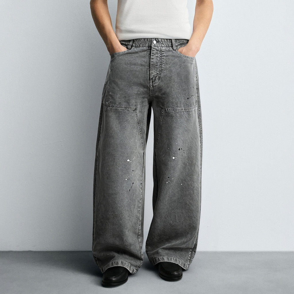 Inflation Splash Ink Retro Tooling Casual Pants