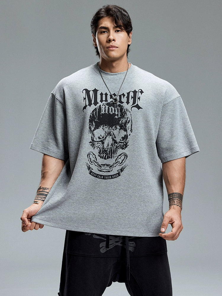 MuscleDog Waffle Casual Loose Fitness Tee