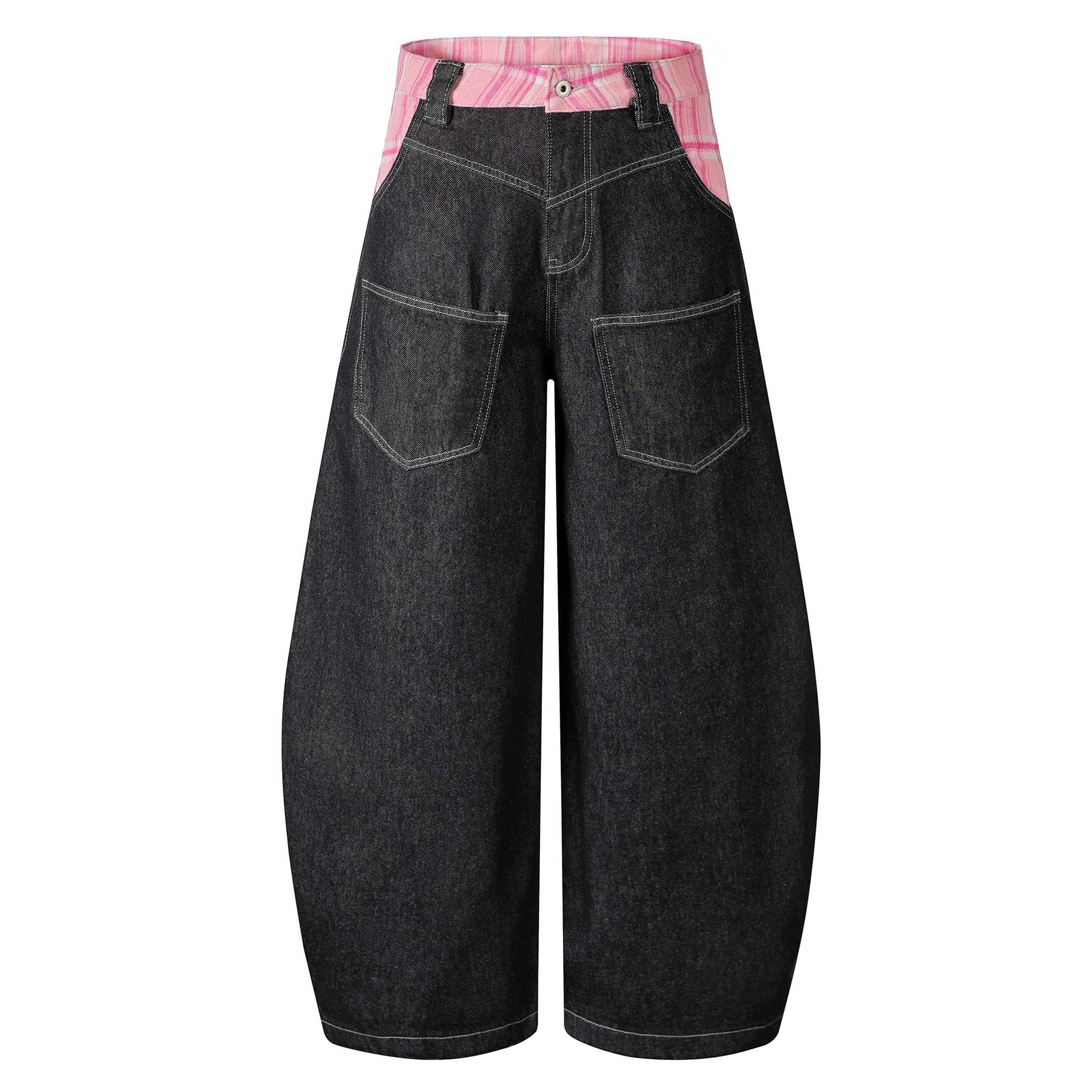 BLACKLISTS Vintage Plaid Scimitar Jeans