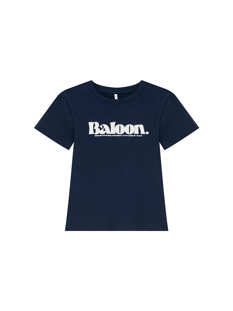 KANO Contrasting Letter Print Front Shoulder Tee