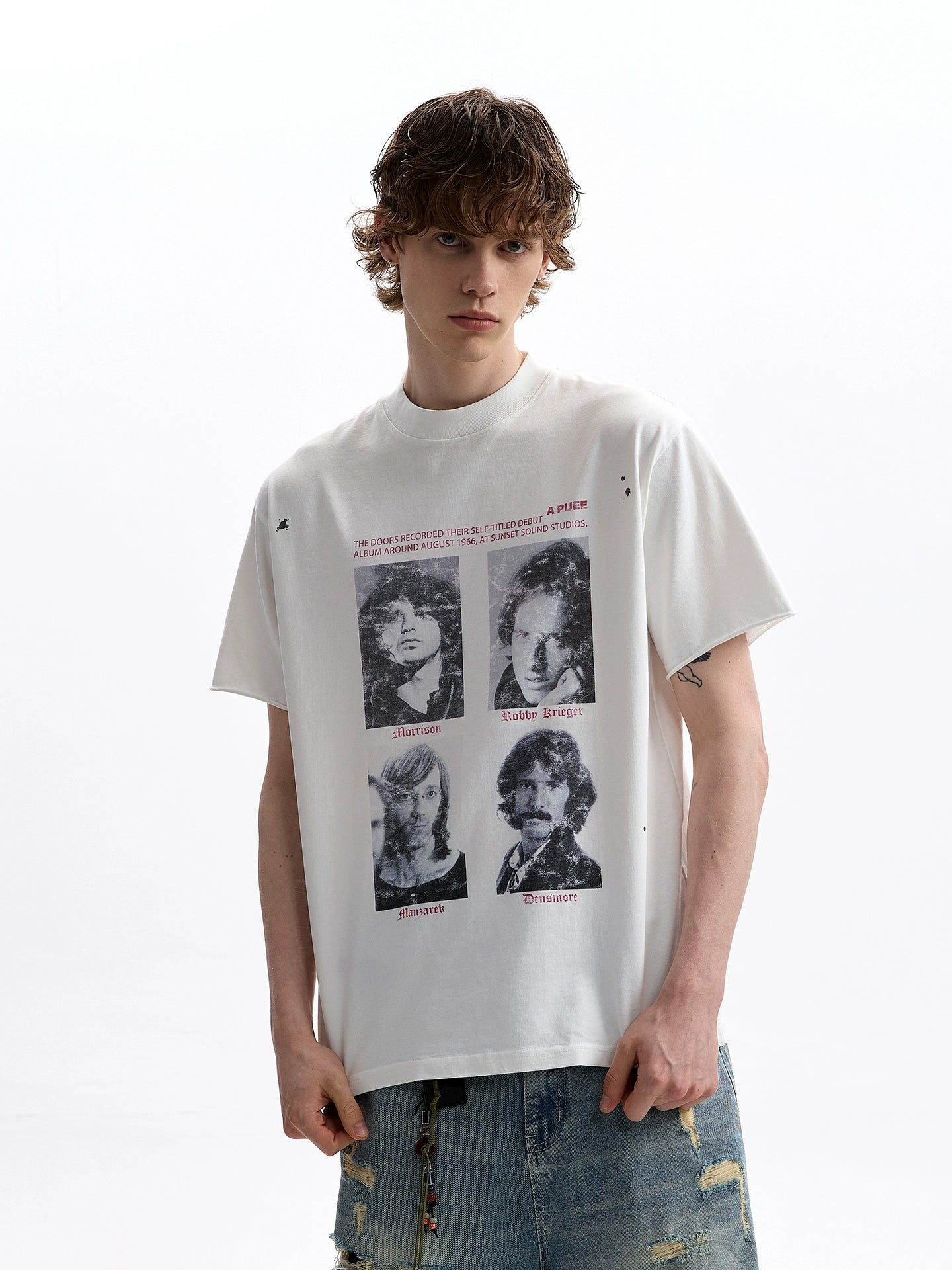 A PUEE Retro Band Portrait Print Tee