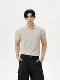 TURNTIDE V-neck Cold Silk Knitted Tee