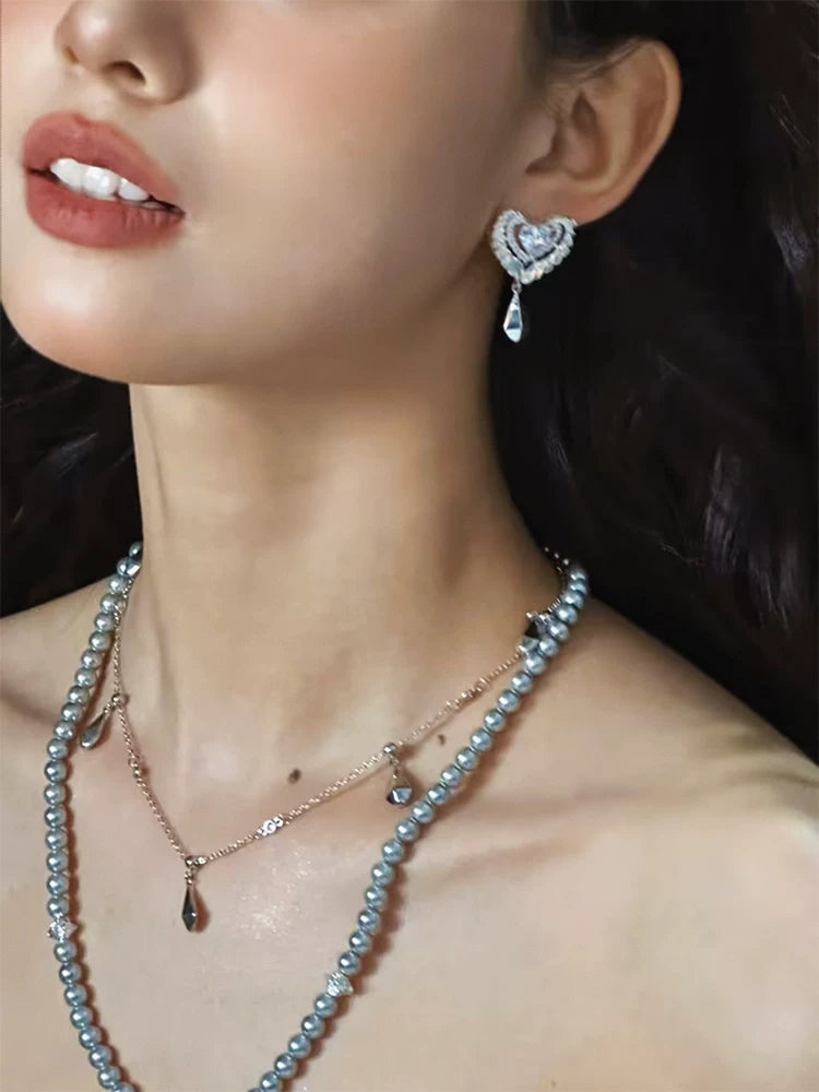 PP Light Luxury Niche Full Diamond Premium Earrings