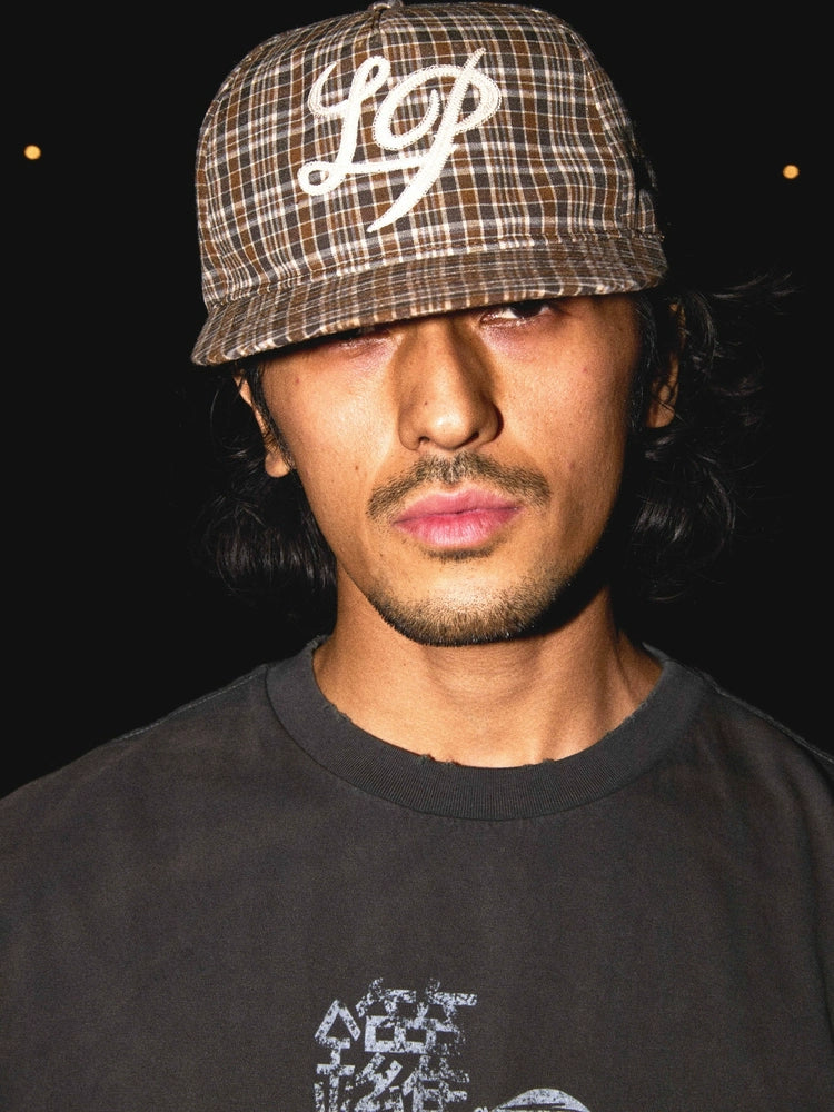 LIBERAFIT Plaid Seersucker, Flat-brimmed Truck Cap